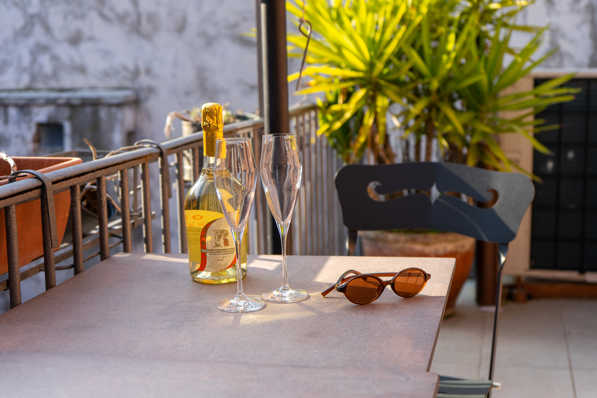 Terrace with Prosecco